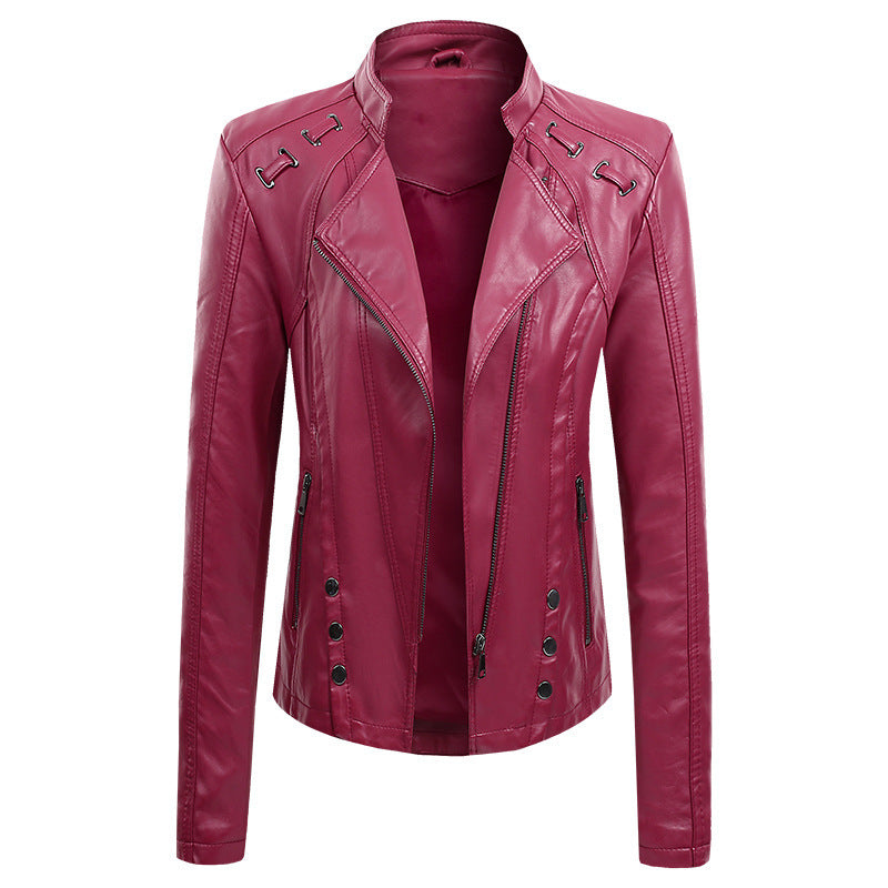 New Spring And Autumn New Leather PU Leather Jacket Women's Short