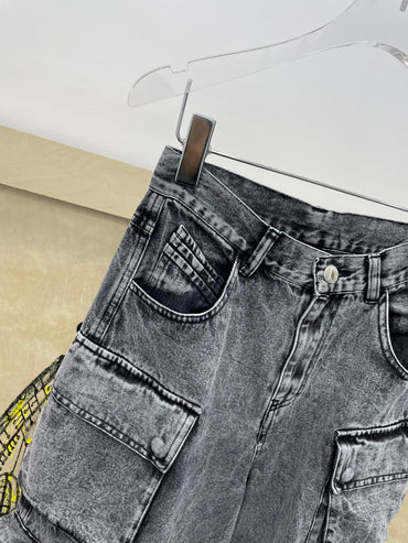 Cargo Jeans Spice Girl Style Loose Multi-pocket Floor Mop Pants Wide Leg Pants