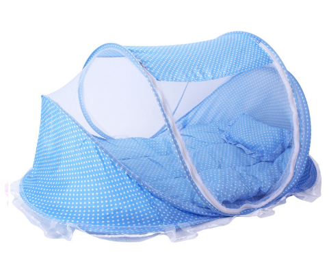 Filet de lit pliable pour bébé avec filet d'oreiller, ensemble de 2 pièces