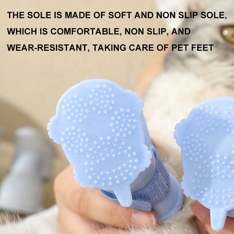 Dog Rain Boots 4Pcs Pet Dog Puppy Warm Waterproof Silicone Non-Slip Rain Boots Footwear Shoes Dog Cat Pet Toy Dog Rain Boots  Dog Rain Shoes, Cat Rain Boots, Waterproof Foot Cover, Soft Bottom Shoes