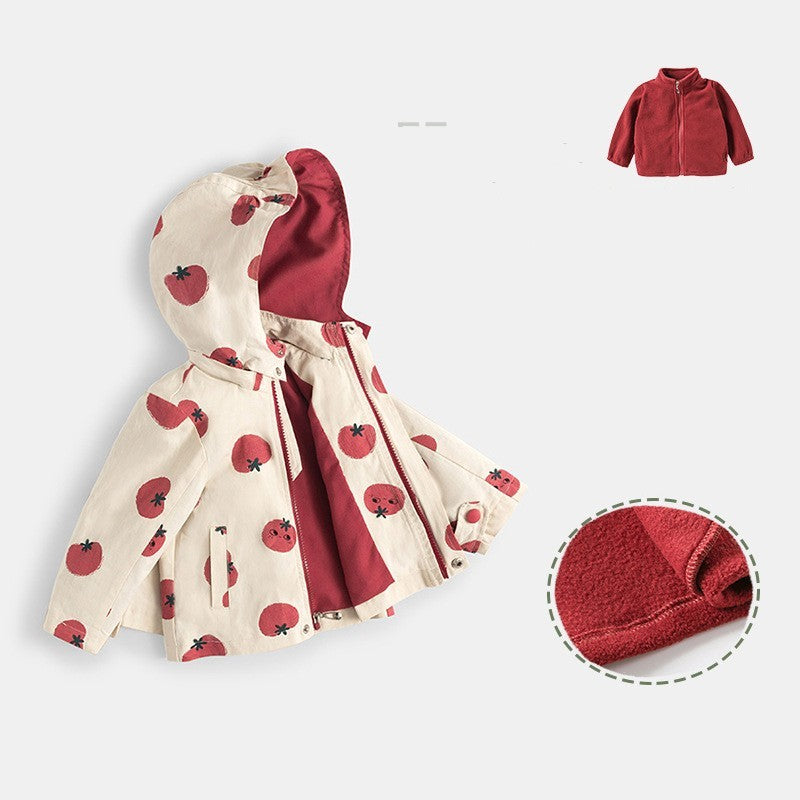 Doublure polaire pour enfants, manteau d'automne et d'hiver