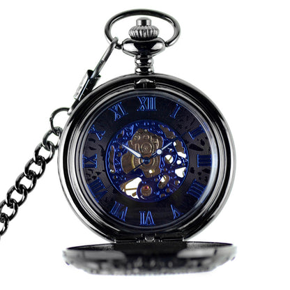 Montre de poche mécanique à Surface bleue romaine, rétro, nouvelle collection