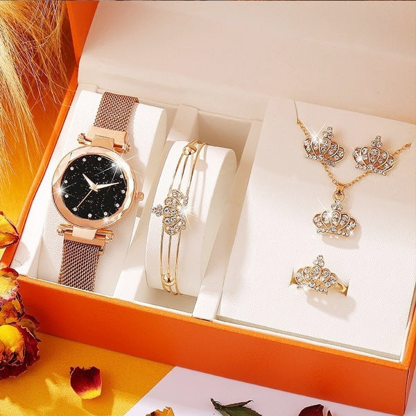 Boutique de luxe ensemble coffret cadeau montre Bracelet collier femmes