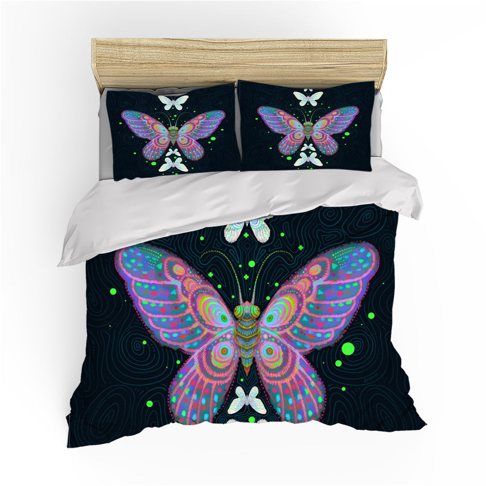 Home Textile Butterfly Quilt Cover Pillowcase