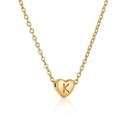 Ins Style Love Letter Necklace Women Stainless Steel Heart-shaped Niche Clavicle Chain Fashion Necklace