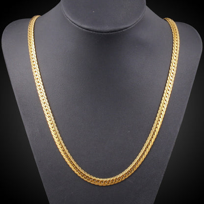 18K Gold Plated Clavicle Chain Necklace - Unisex Jewelry