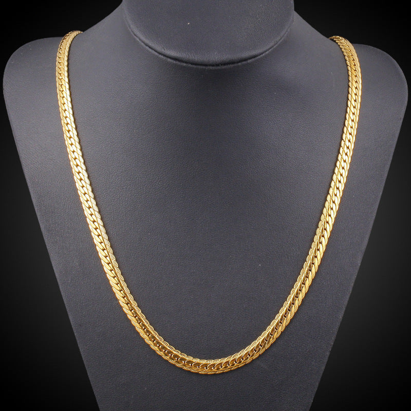 18K Gold Plated Clavicle Chain Necklace - Unisex Jewelry