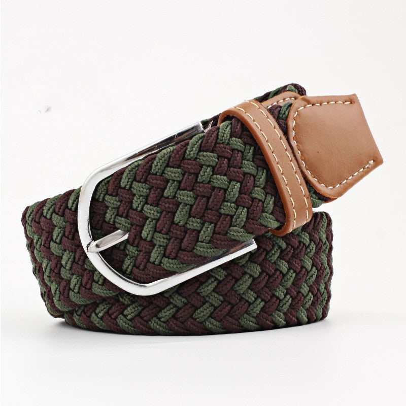 Women's Canvas Student Casual Stretch Braided Needle Buckle Belt - Youthful Confidence
