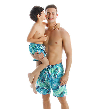 Nouveau Style Parent enfant maillots de bain séchage rapide pantalons de plage