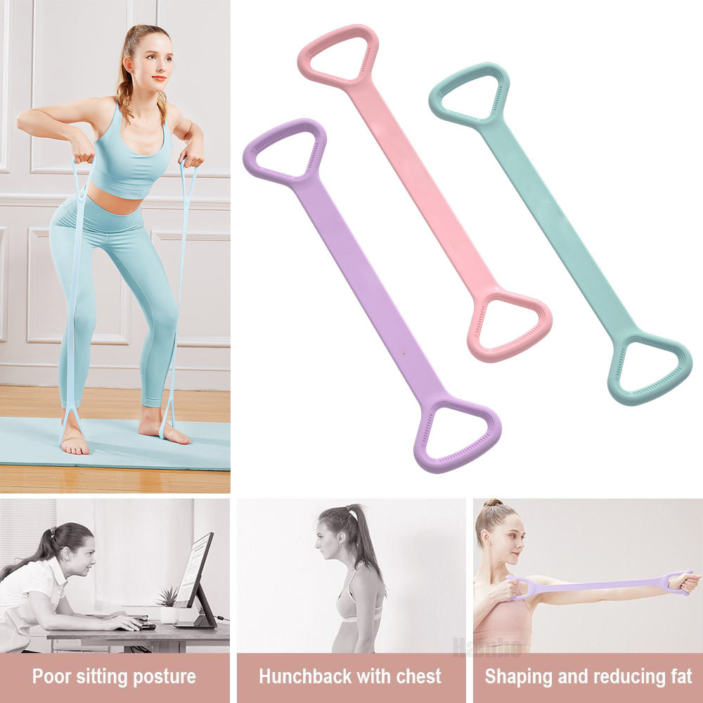 Yoga Fitness Resistance Band, Arm Back Training Elastiska rep - Pure Barre Workout Bröst Arm och Axel Stretch Band Träningsutrustning för Sjukgymnastik, Yoga, Pilates, Stretching