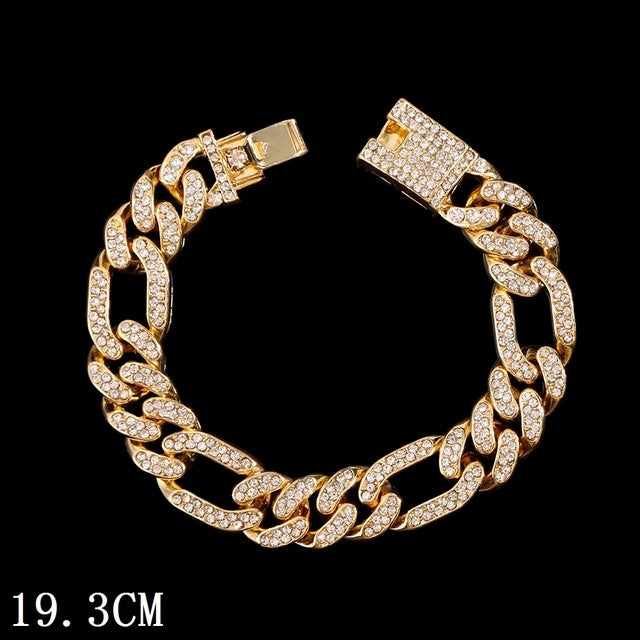 Luxury 12mm Iced Out Cuban Link Chain Bracelet