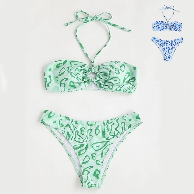 Bandeau-bikini med sexig split