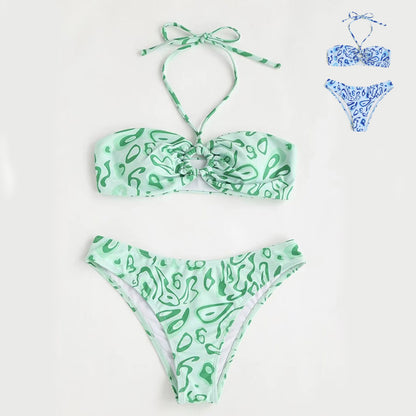 Bandeau-bikini med sexig split