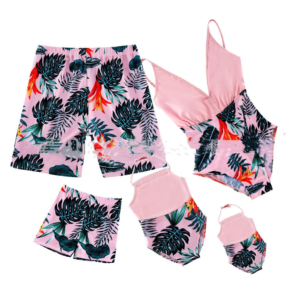 Parent-child Swimsuit Quick Dry Beach Pants Mid-child Swimsuit