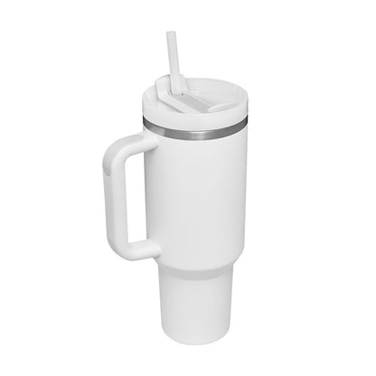 Tasse thermique de cadeau de saint valentin tasse d'isolation de café de paille de 40oz avec la poignée bouteille d'eau portative d'acier inoxydable de voiture tasse thermique sans BPA de voyage de grande capacité