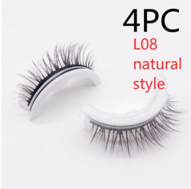 Återanvändbara 3D Mink Lashes naturliga falska ögonfransar Självhäftande falska limmar fria lass Makeup ögonfrans Extens Silk ögonfransar