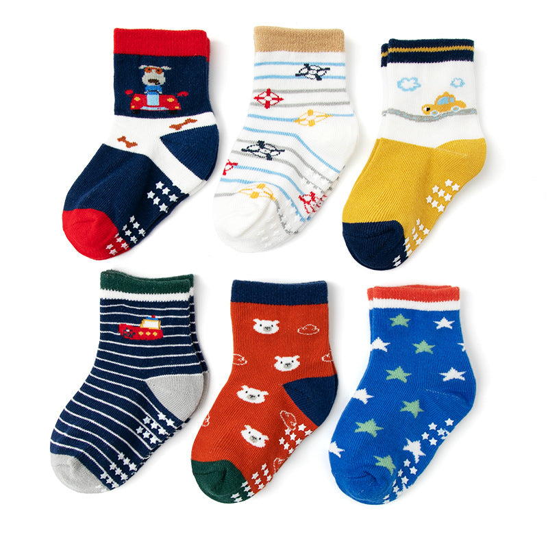 Floor Socks Solid Color Polka Dot Cotton Socks Children's Socks