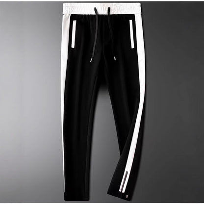 Light Luxury Fall Winter Fashion Trendy Brand Color Contrast Patchwork Space Cotton Pants Men