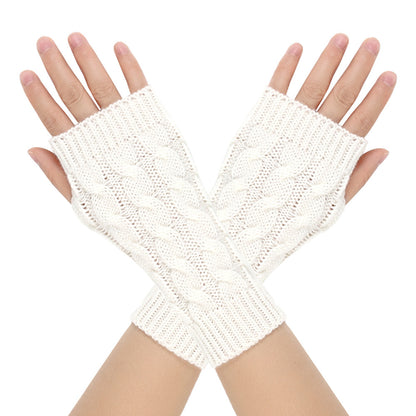 Warm Wool Gloves Winter Men's Open Finger