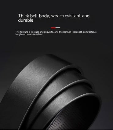 Men's Toothless Automatic Buckle Belt Business Casual Two-Layer Cowhide - Seamless Sophistication