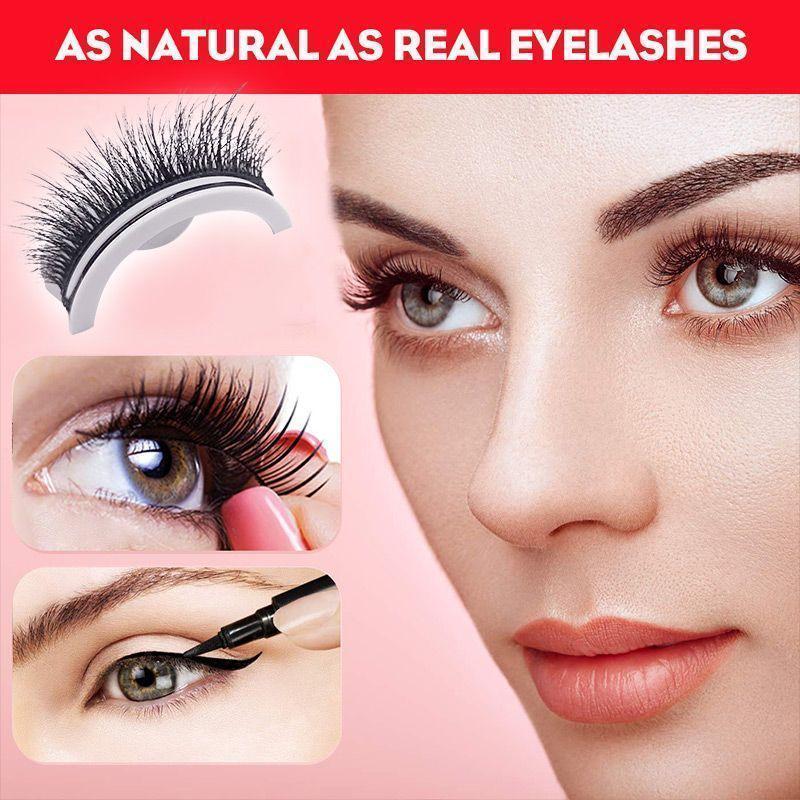 Återanvändbara 3D Mink Lashes naturliga falska ögonfransar Självhäftande falska limmar fria lass Makeup ögonfrans Extens Silk ögonfransar