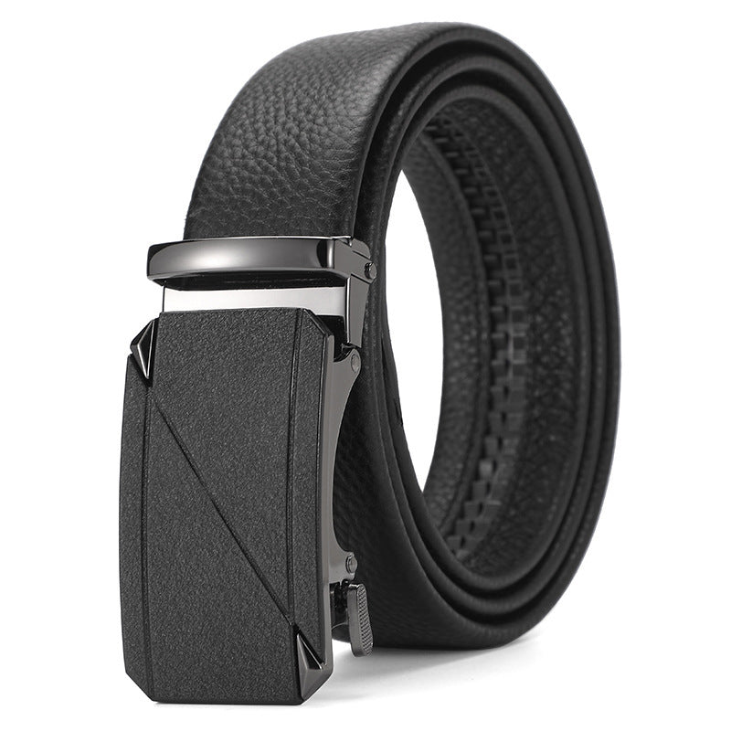 Men's Genuine Leather Automatic Pure Leather Belt - Authentic Confidence