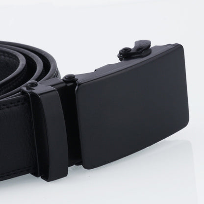 Men's Black Sliding Buckle Belt - Smooth Confidence