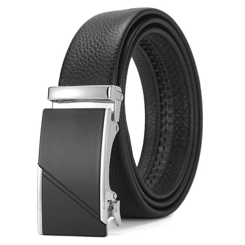 Men's Genuine Leather Automatic Pure Leather Belt - Authentic Confidence