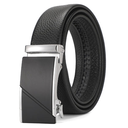 Men's Genuine Leather Automatic Pure Leather Belt - Authentic Confidence