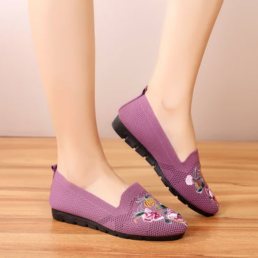 Embroidered Flying Woven Shoes - Breathable Mesh Footwear - Artisan Collection