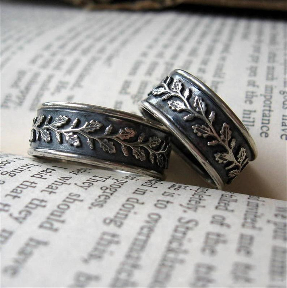 Retro Leaves European And American Fashion Rings For Men And Women