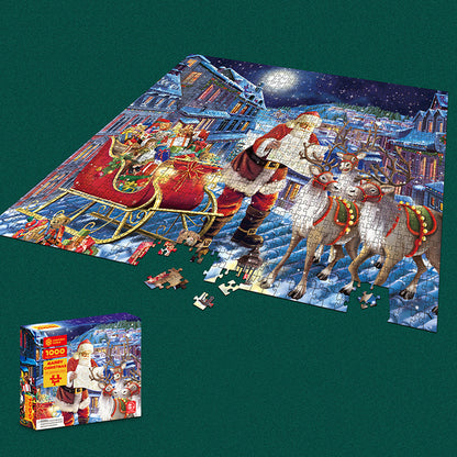 1000 Pieces Decompression Jigsaw Puzzles Christmas Santa Claus Paper Assembling For Adults Kids