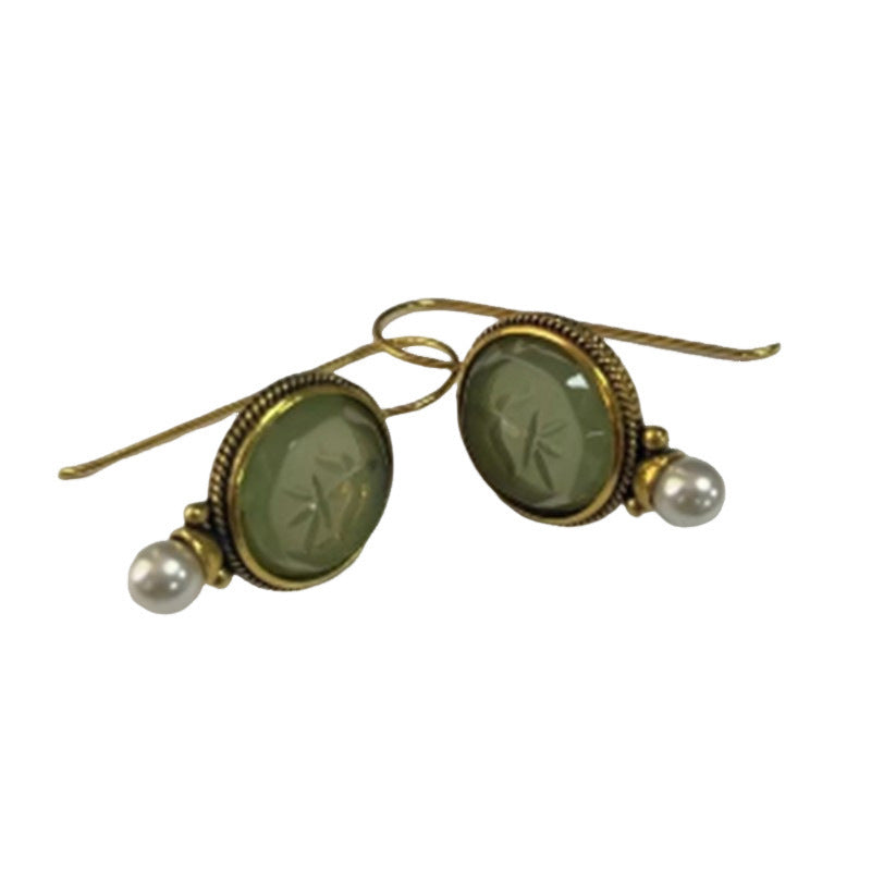 Inlaid Pearl Vintage Style Earrings