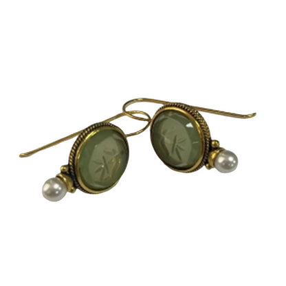 Inlaid Pearl Vintage Style Earrings