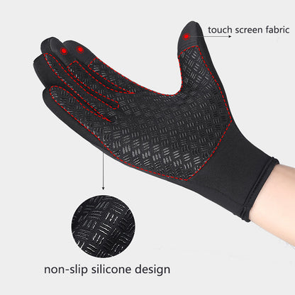 Gants d'hiver à écran tactile pour moto, gants de sport imperméables coulissants avec polaire