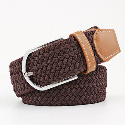 Women's Canvas Student Casual Stretch Braided Needle Buckle Belt - Youthful Confidence