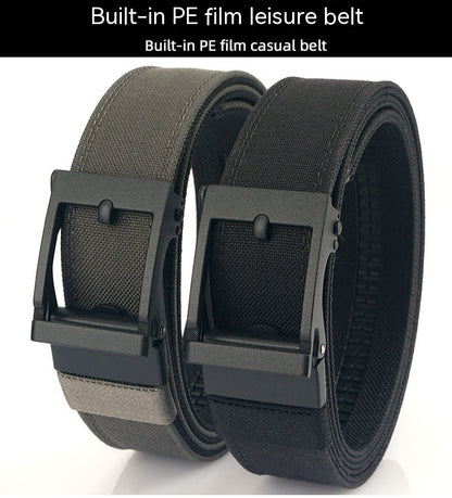 Men's Outdoor Casual Dual-Use Automatic Buckle Belt - Thickened Hardened Double-Layer