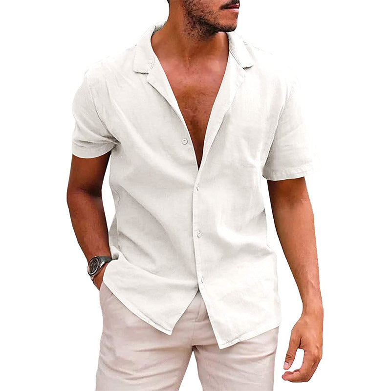 Hauts pour hommes chemise boutonnée décontractée à manches courtes chemise de plage été