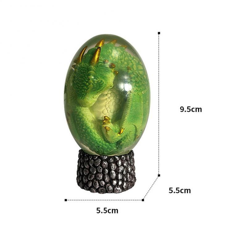 LED Lava Drage ägg Dekor Dinosaur ägg staty Resin Dragon ägg kristall Mineral Gemstone Reiki Hem Inredning