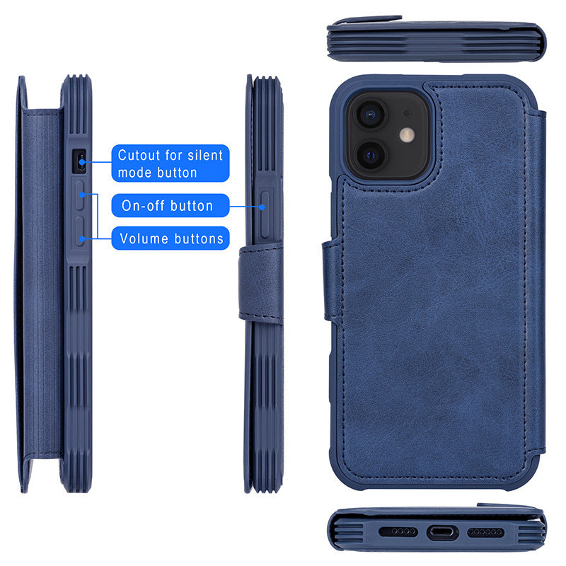 Magnetisk telefonfodral Flip Card Telefonhölster