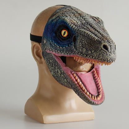 Dinosaur Moving Mouth Latex Mask Huvudbonader Halloween Party Cos Rekvisita