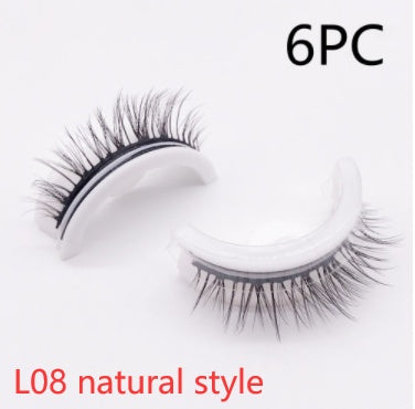 Återanvändbara 3D Mink Lashes naturliga falska ögonfransar Självhäftande falska limmar fria lass Makeup ögonfrans Extens Silk ögonfransar