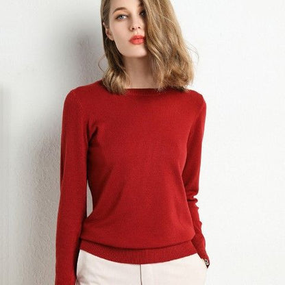 New Sweater Women Knitted Sweater Round Neck Bottoming Shirt