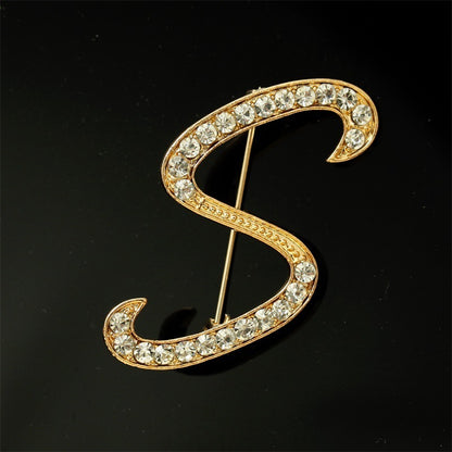 26 English Alphabet Brooches With Diamonds