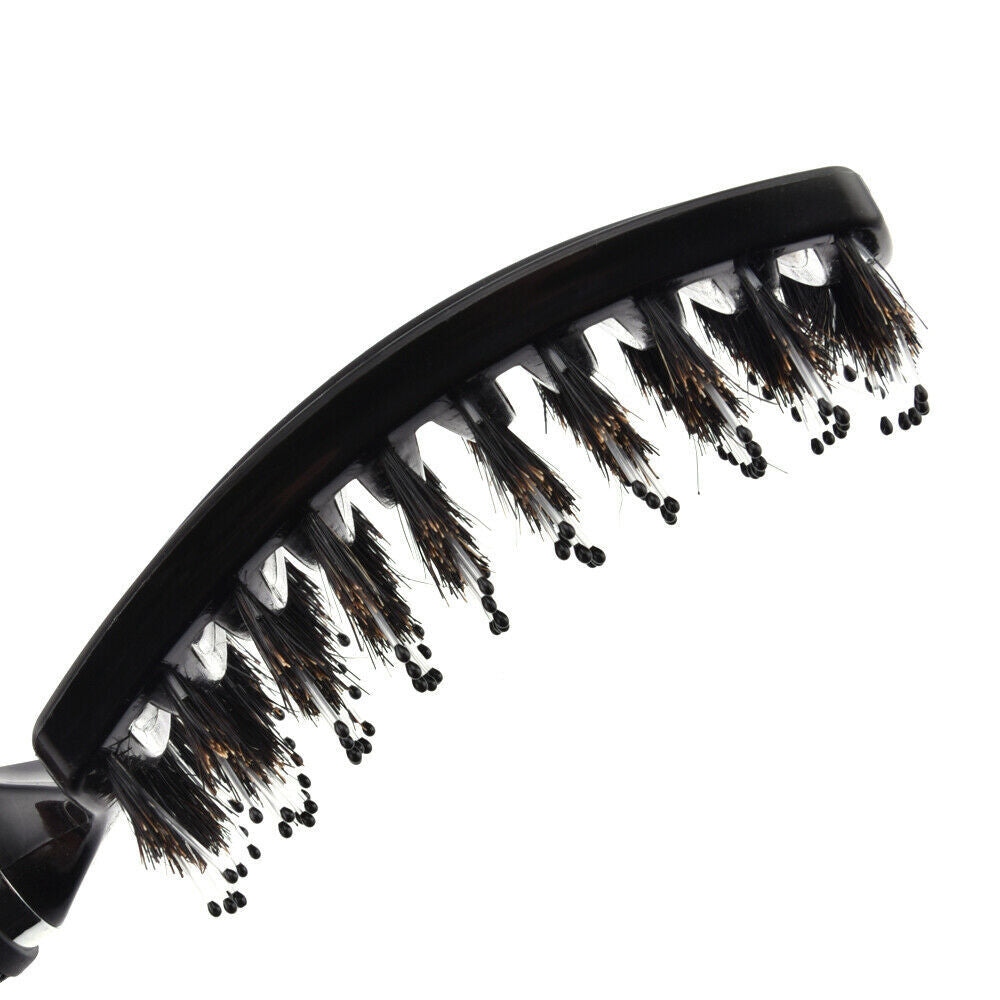 Curved Vented Boar Bristle Styling Hair Brush, For Any Hair Type Men Or Women