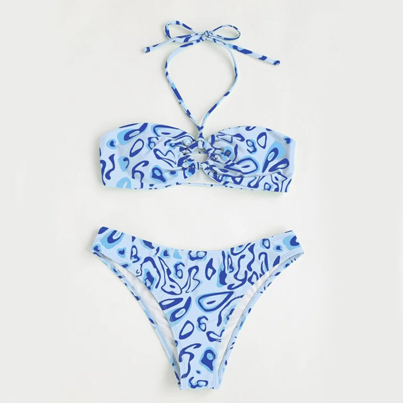 Bandeau-bikini med sexig split