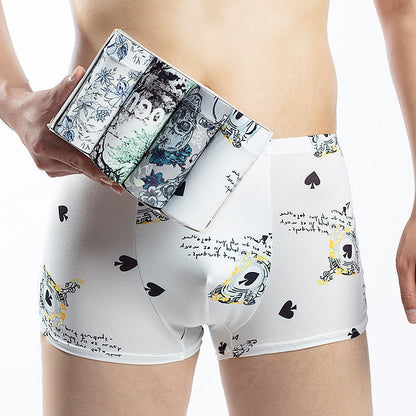 Herrboxershorts med medelhög midja, andningsbara ungdomsboxershorts