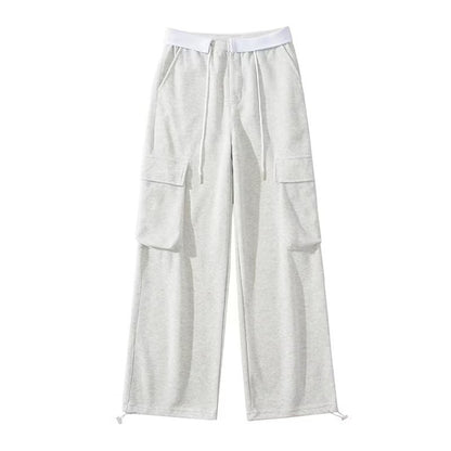 Hot Girl Loose Waist Straight Casual Pants For Women