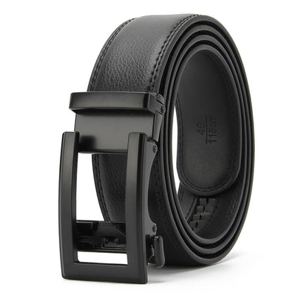 Men's Two-Layer Cowhide Leather Automatic Buckle Business Casual Belt - Superior Construction
