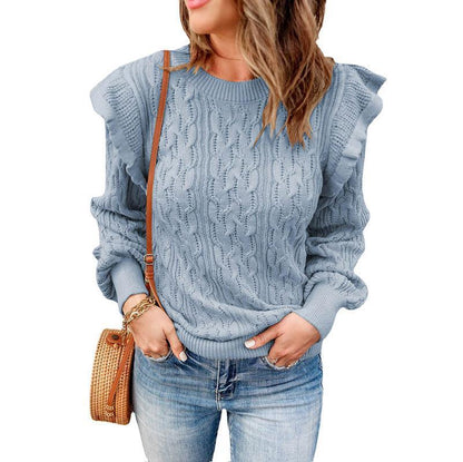 New Style Thickened Solid Color Sweater Women's Loose